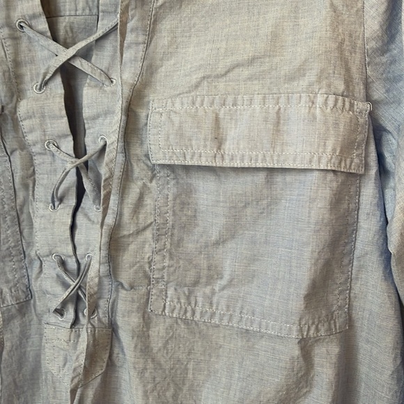 Madewell Terrace Lace-Up Shirt Waterfall Blue S - Picture 4 of 6